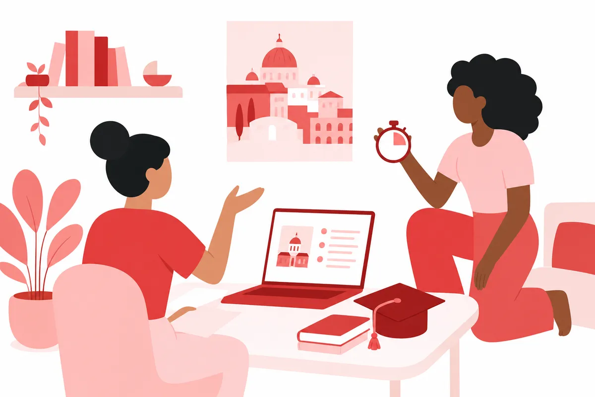 Illustrazione: Discussione tesi: consigli pratici su slide, prove, ansia e domande della commissione