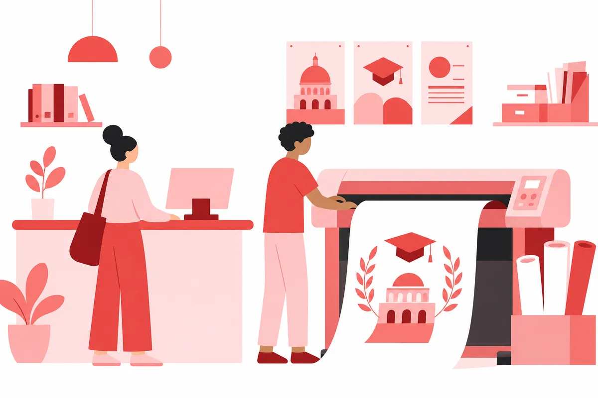 Illustrazione: Dove stampare il papiro di laurea: copisteria, centro stampa o online?
