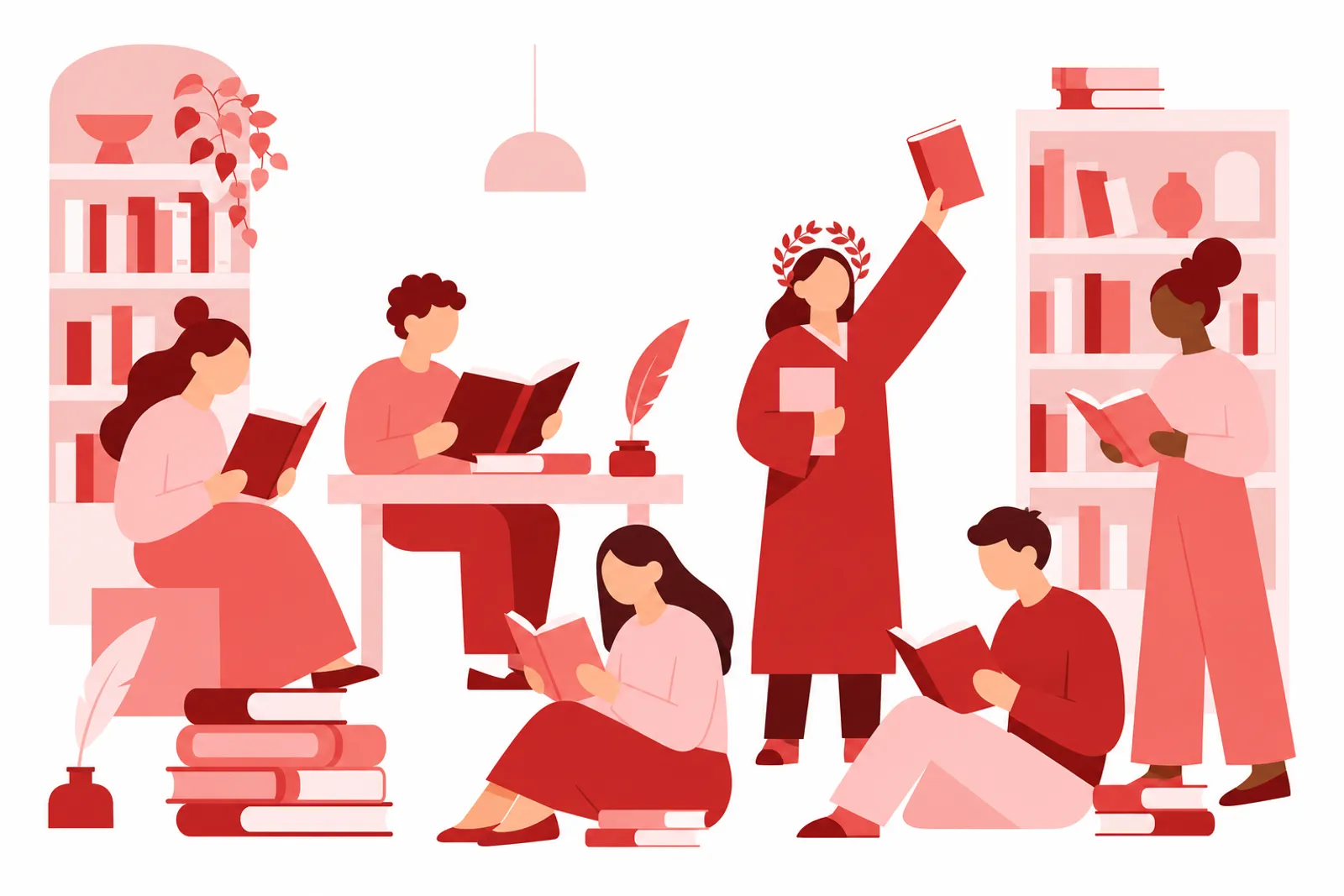 Illustrazione: studenti e laureati di Lettere