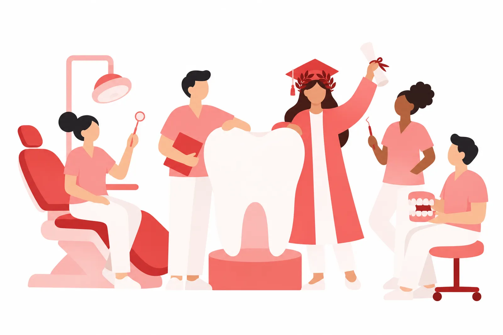 Illustrazione: studenti e laureati di Odontoiatria