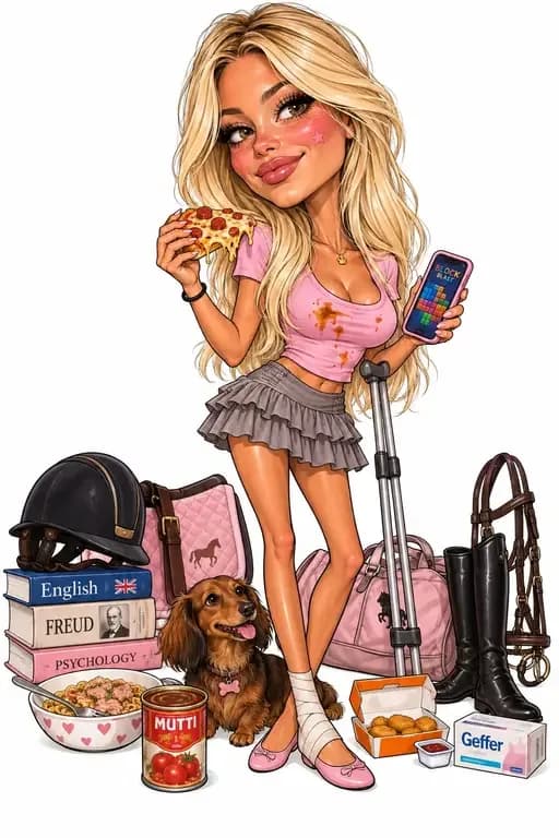 Caricatura di laurea di Jessica, Università di Firenze