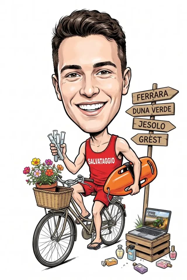 Caricatura di laurea di Roberto, Università di Firenze