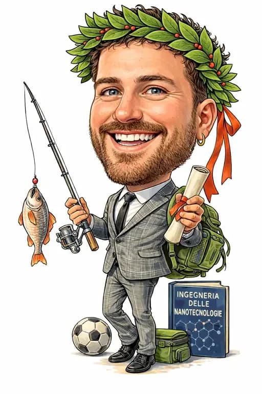 Caricatura di laurea di Roberto, Politecnico di Milano