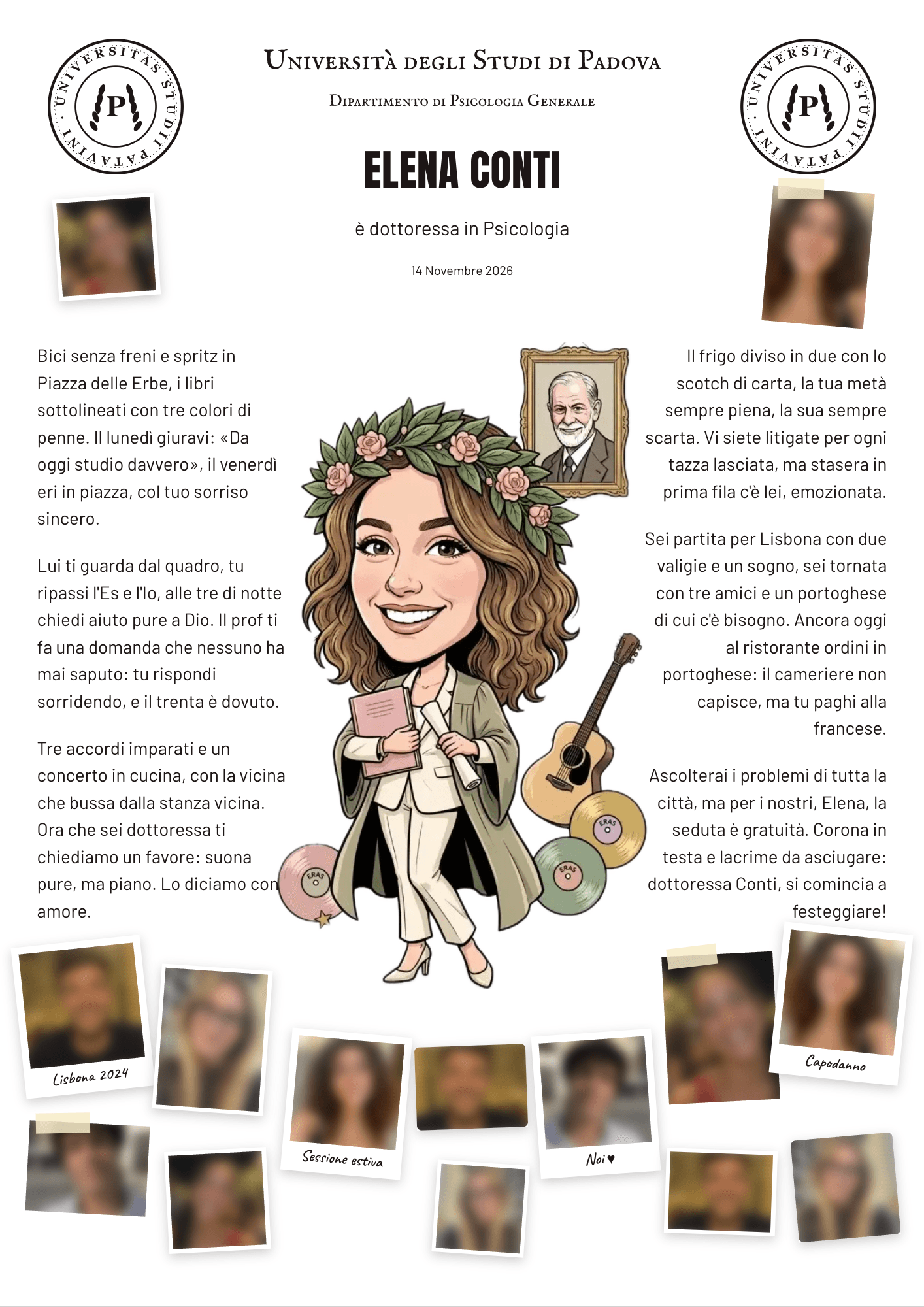 Papiro di laurea d'esempio di Elena